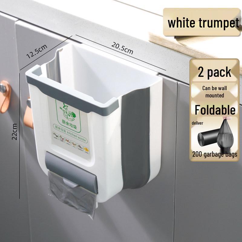 Wall-Mounted Foldable Kitchen & Bathroom Trash Bin