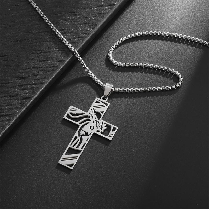 Men's and Women's Adjustable Length Crucifix Necklace Handmade Neckchain Accessory Stylish Christian Religious Jewelry