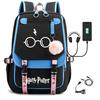 Large Capacity Schoolbag with Shoulder Strap; Student Three-piece Pencil Case Set