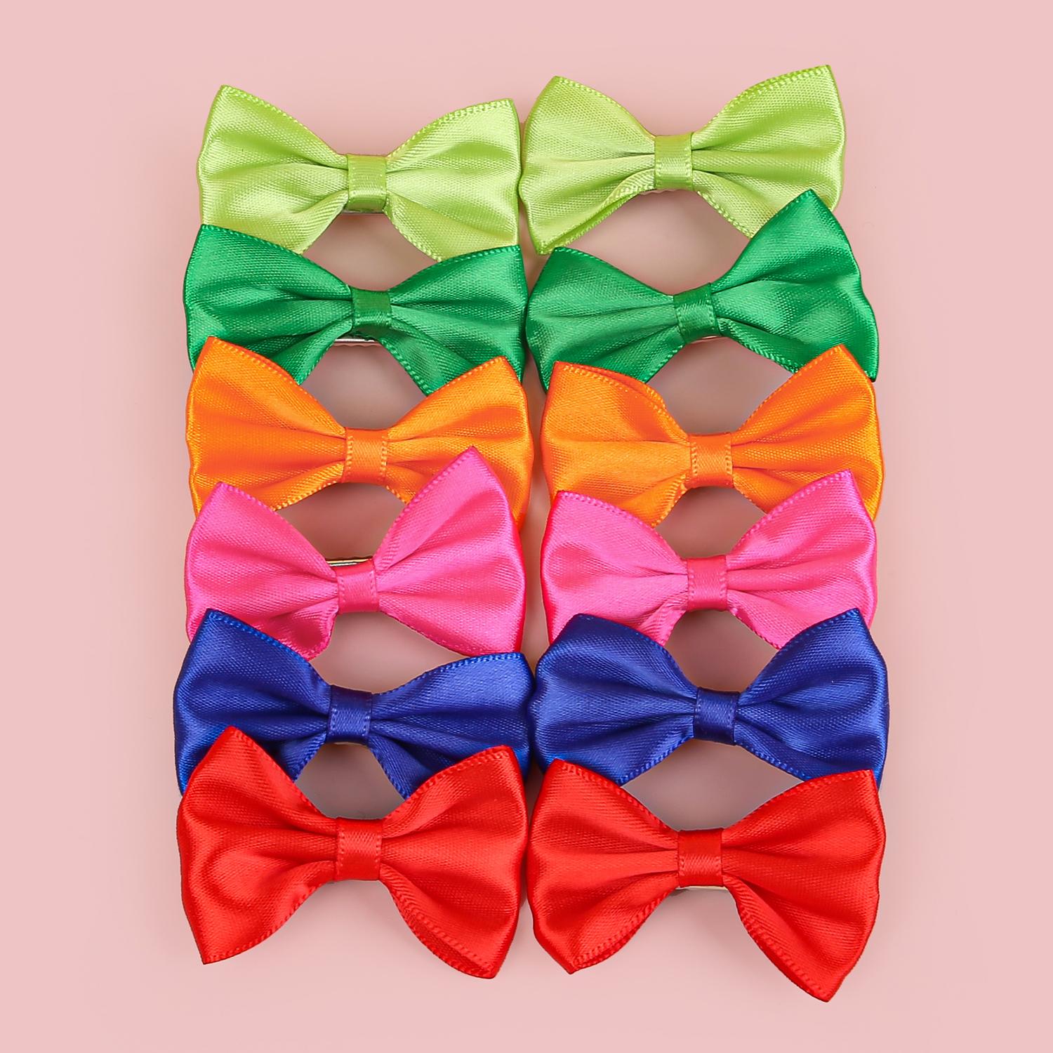

12pcs 2.3inch Hair Bows with Clips Baby Girls Hair Clips Satin Bows Hairpins Barrettes for Baby Turban Infant Hair Accessories
