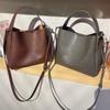 New cowhide leather premium feeling bucket bag tote bag underarm bag shoulder crossbody handbag bag women's bag