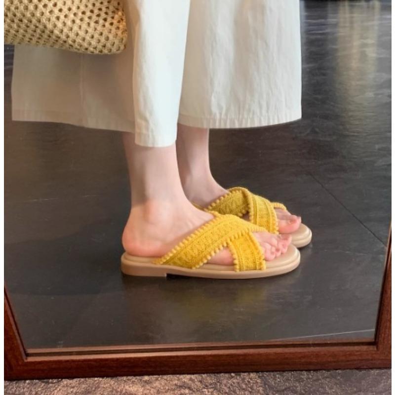 New Style Shoes Sandals Women's Shoes Cross-woven Slippers