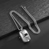 Stainless Steel Welder Mask Helmet Pendant Necklace for Men Women Biker Punk Jewelry