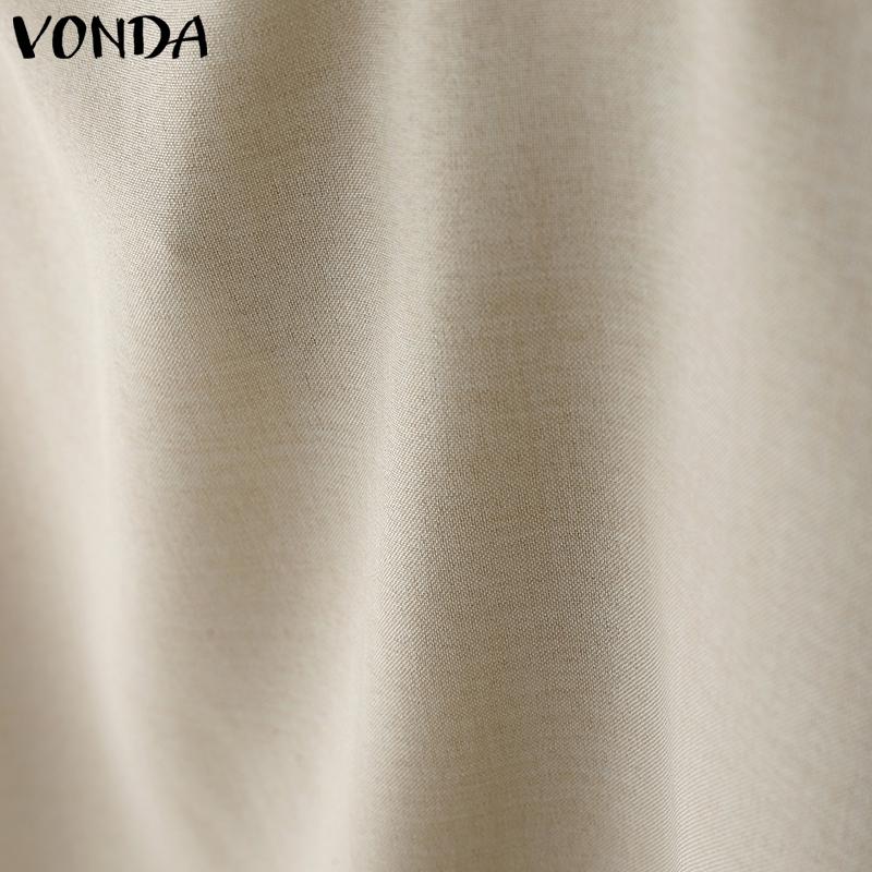 VONDA Women Square Collar Casual Pleated Short Sleeve Blouse Tops