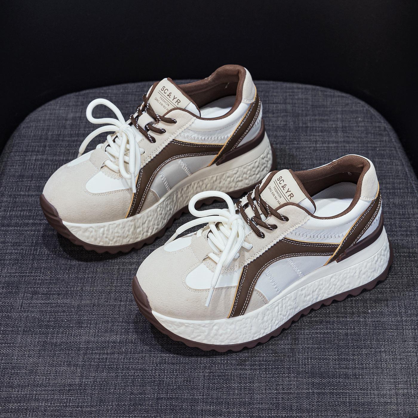 

Маленькие туфли Forrest Gump с увеличением внутренней высоты, женская обувь осень 2025, новые повседневные легкие спортивные папины кроссовки на толстой подошве для женщин 40