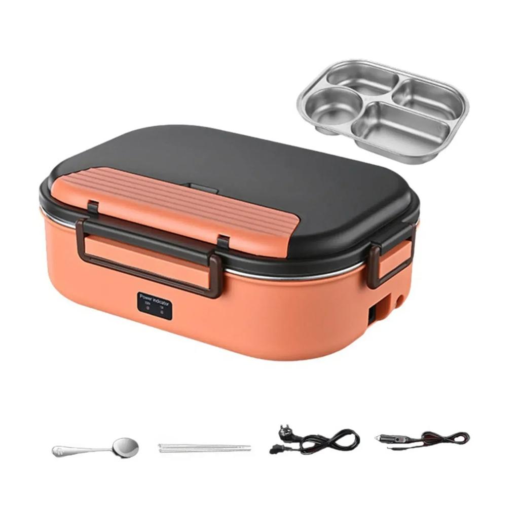 Portable Electric Heated Lunch Box for Home Car Office Rice Cooker 304 Stainless Steel Food Heater Bento Heating Food Container