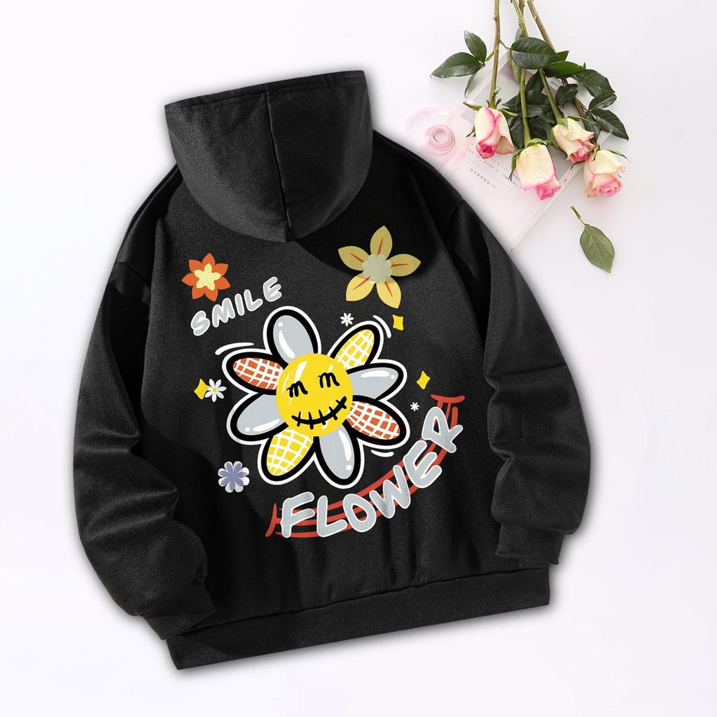 Printed Hooded Sweatshirt Men Women Pullover Tops for Walking Party Climbing XXL