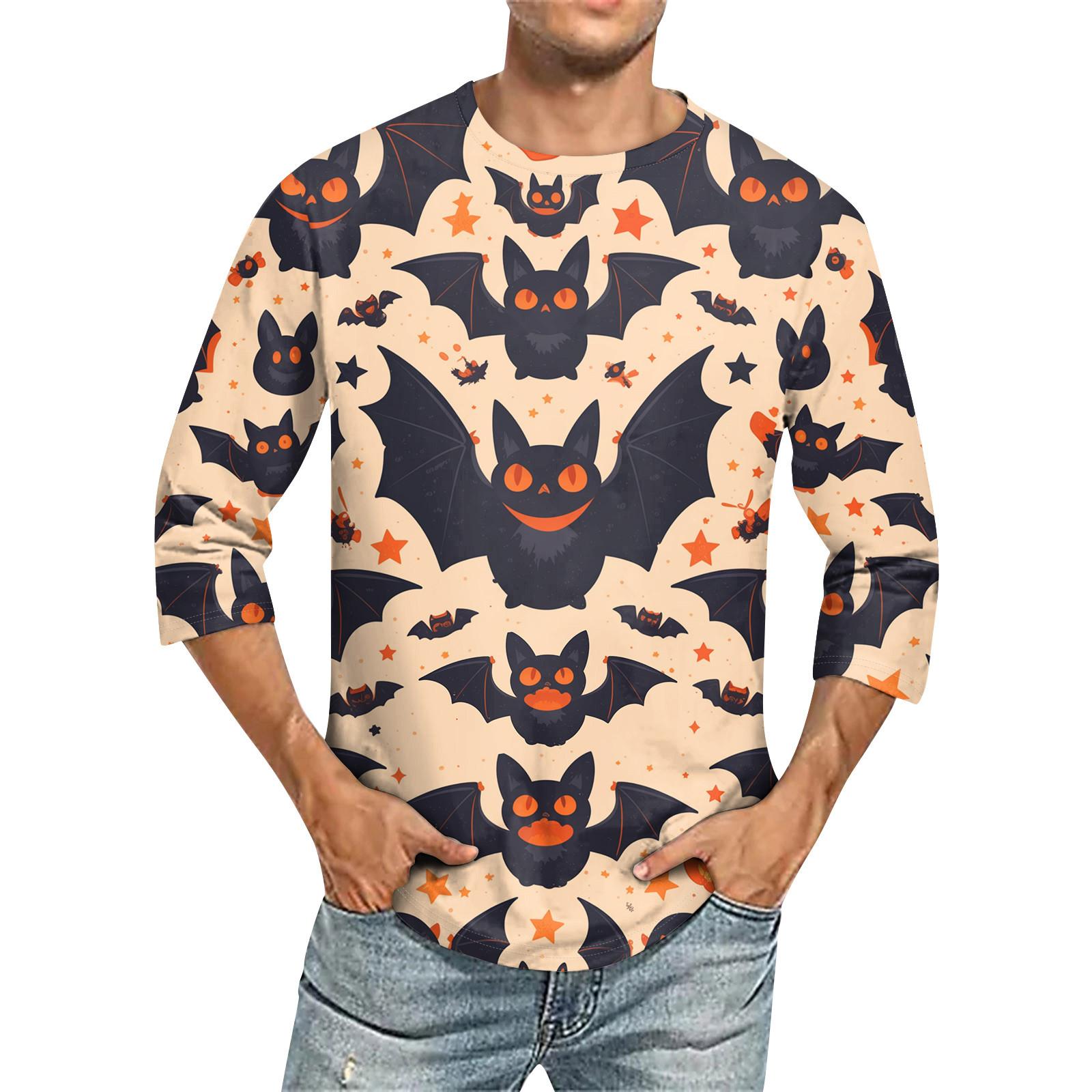 

Мужская повседневная модная футболка с круглым вырезом и рукавом три четверти M хаки