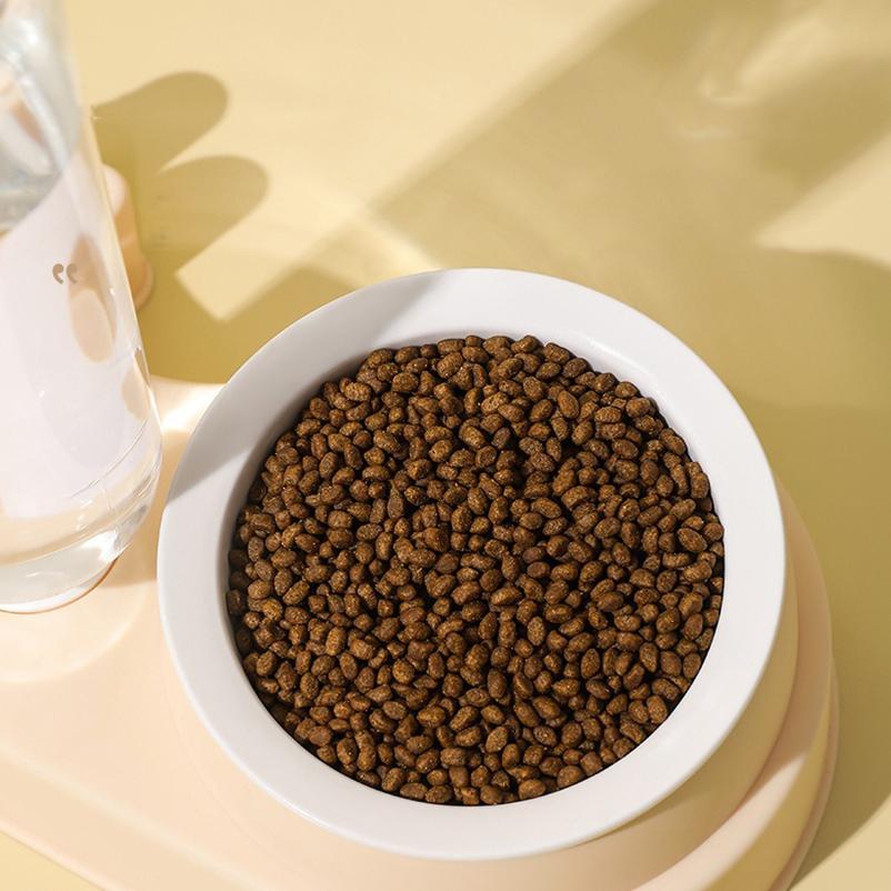 Futternapf für Katzen, automatisch, 2-in-1, Futternapf für Hunde und Katzen mit Trinkbrunnen, Einzelnapf, Trinknapf mit erhöhtem Ständer, Futternäpfe für Katzen