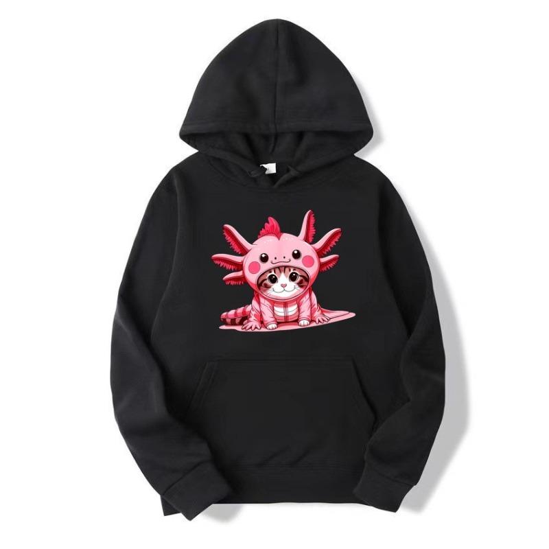 

Salamander Cute Casual Hoodie Cartoon Pattern Printed Winter Fashionable Comfortable Children s Hoodie 160cm чорний
