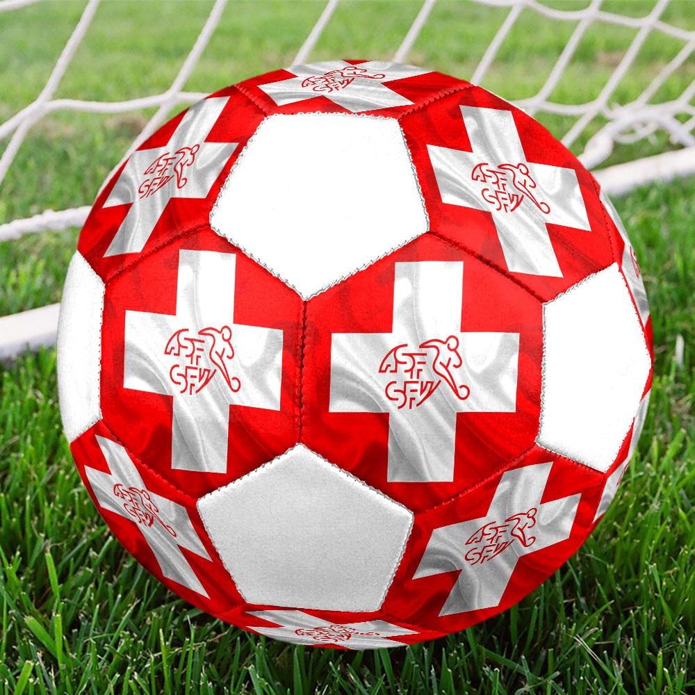 Switzerland National Football Size 5 Soccer Ball, Machine-Stitched PVC, Durable & High Bounce, All Ages Fit, Fan Merchandise, Matches & Outdoor Use.