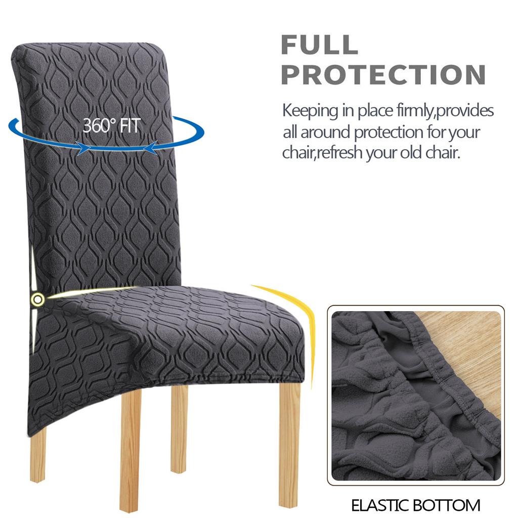 Household Small Round Jacquard Knitted Elastic Chair Cover Hotel High Back Chair Cover Cleaning Dustproof Cover