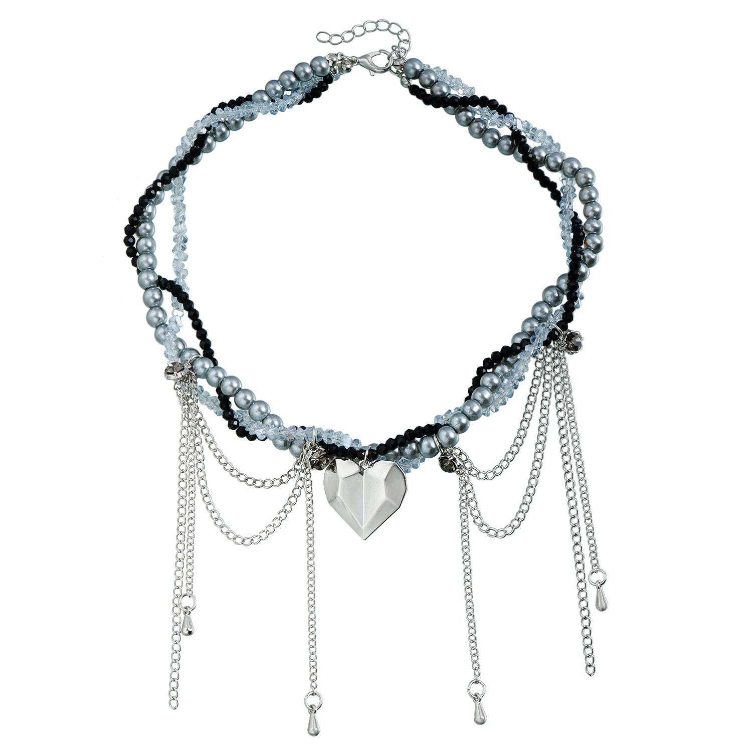 

Ювелирные изделия Капля воды Кисточка Любовь Цепочка на ключицу Ветер Милый Крутой Тренд Многослойное Стеклянное Ожерелье