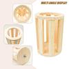 Rabbit Guinea Pigs Pet Animal Feeder Assessories Chinchilla Food Hay Bin Dispenser Hay Rack Food Bowl Cylindrical Wood Mountable