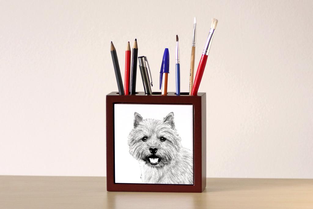 Norwich Terrier – Pen holder with a dog, desk organizer with a print | Art-Dog