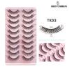 10/20Pairs D Curl Russian Strip Lashes Wholesale Bulk Volume Natural Wispy Fake Eyelashes Makeup Suppliers