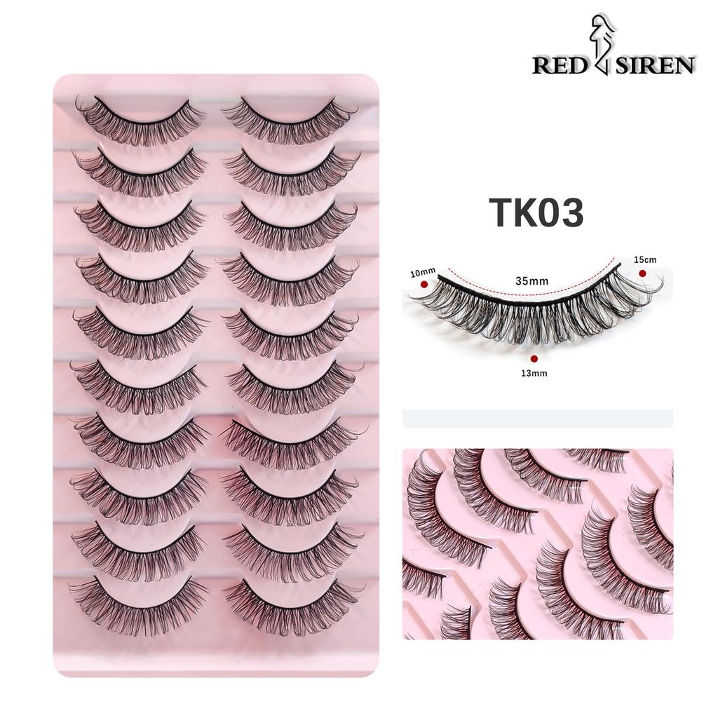 10/20Pairs D Curl Russian Strip Lashes Wholesale Bulk Volume Natural Wispy Fake Eyelashes Makeup Suppliers