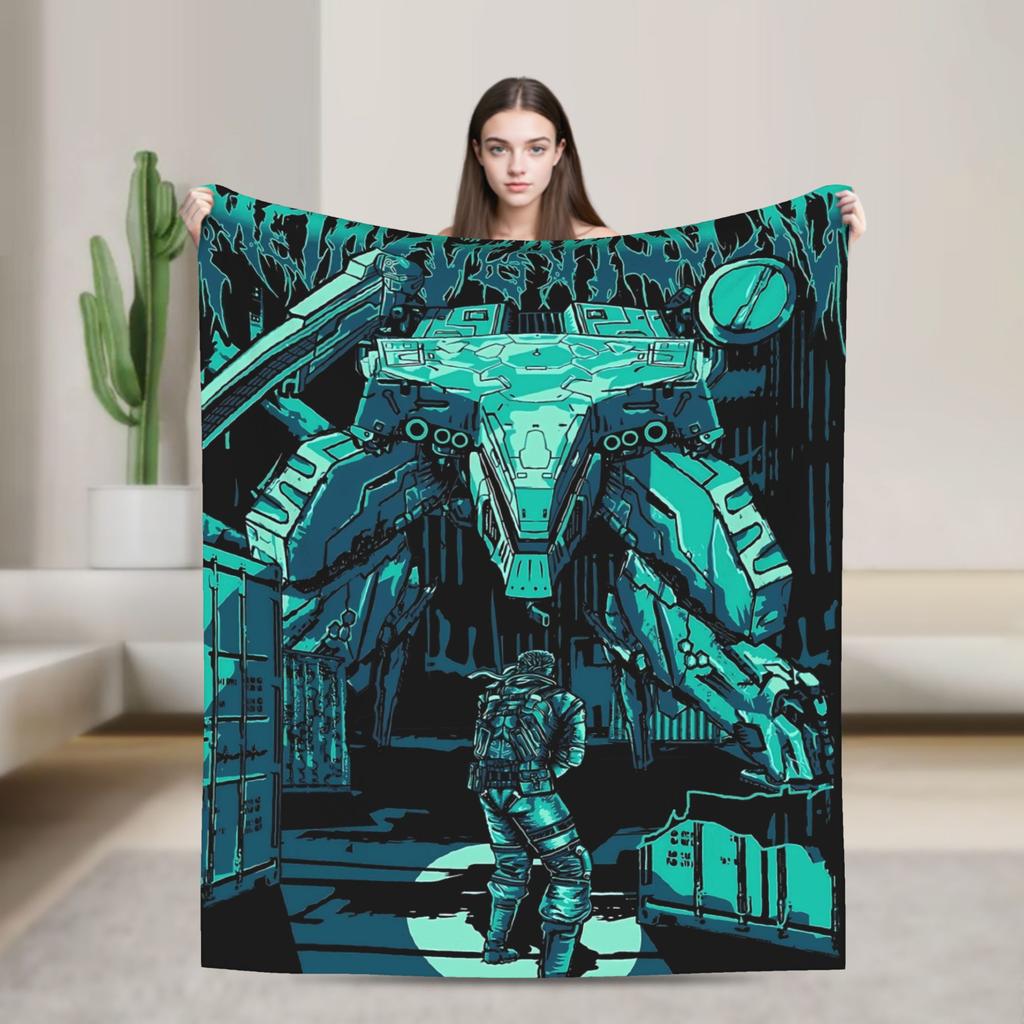 Metal Gear Solid Game  Blanket  Super Warm Print Plush Throw Blanket For Outdoor Travel Flannel Bedspread Bed Cover