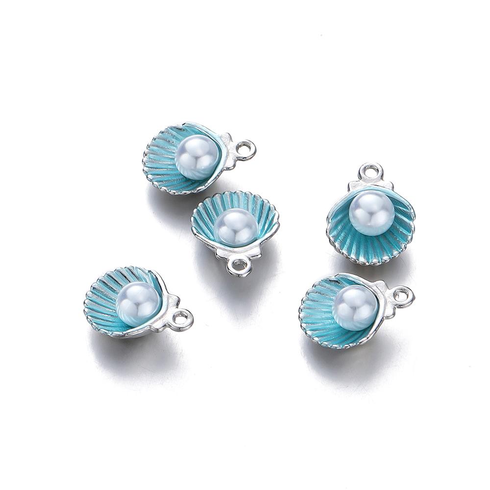 10Pcs Ocean Starfish Shell Charms With Imitation Pearl Pendants For Necklace Bracelet Pendants DIY Jewelry Making Accessories