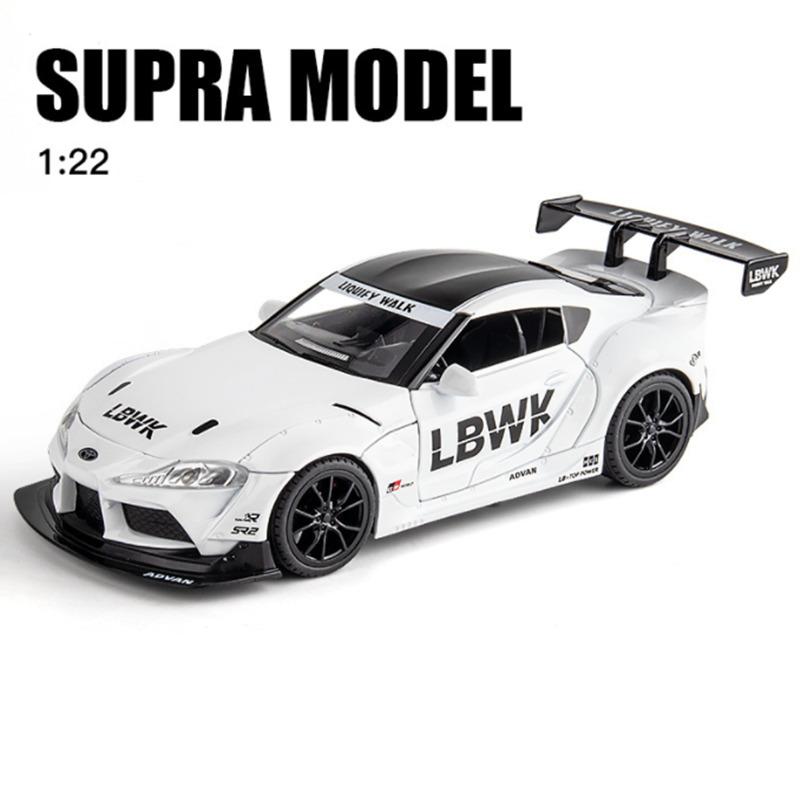 1/24 Toyota SUPRA Track Alloy Sports Car Model Diecasts & Toy Vehicles Metal Car Model High Simulation Sound and Light Childrens Gifts