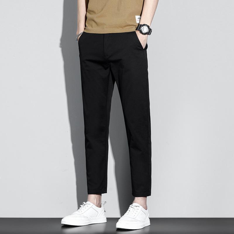 

Укороченные брюки для мальчиков Модные студенческие брюки Однотонные эластичные зауженные Мужские повседневные брюки 28