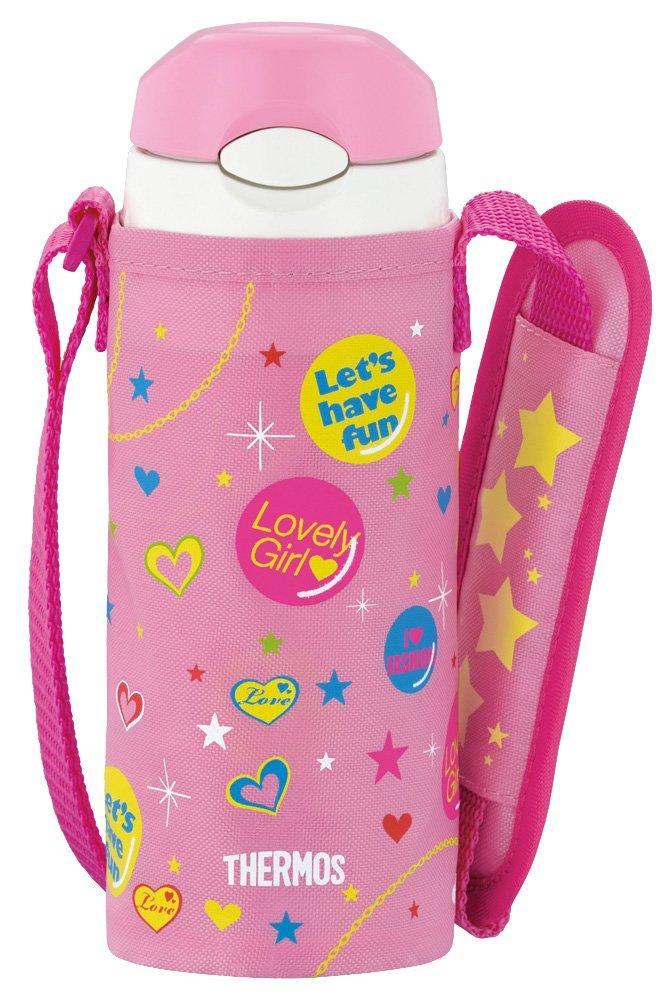 THERMOS Vacuum Insulated Straw Bottle Open Pink P [One-Touch Type] 0.36L FFI-400F розовый