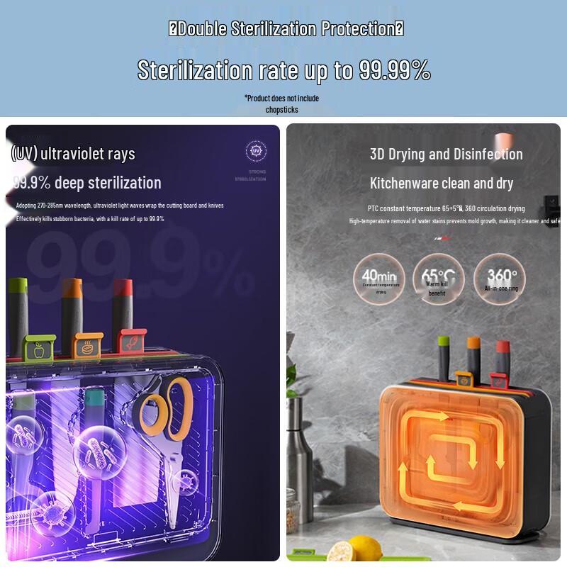 Morphy Richards All-in-One Messer- und Schneidebrett-Sterilisator CN-Stecker (Adapter enthalten)