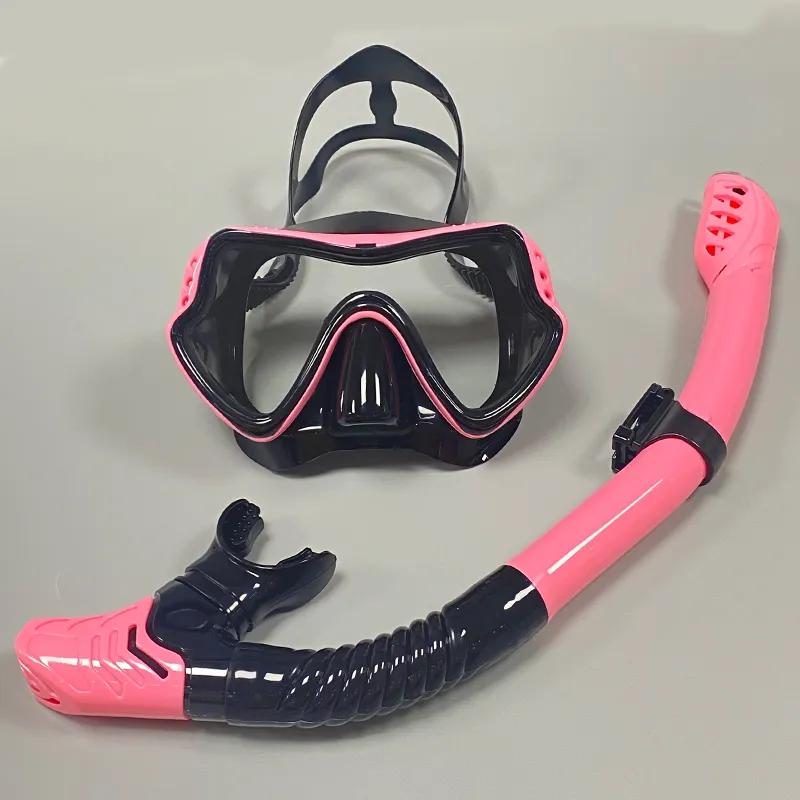 Professional swimming waterproof soft silicone glasses swimming glasses  Full dry breathing tube diving mask