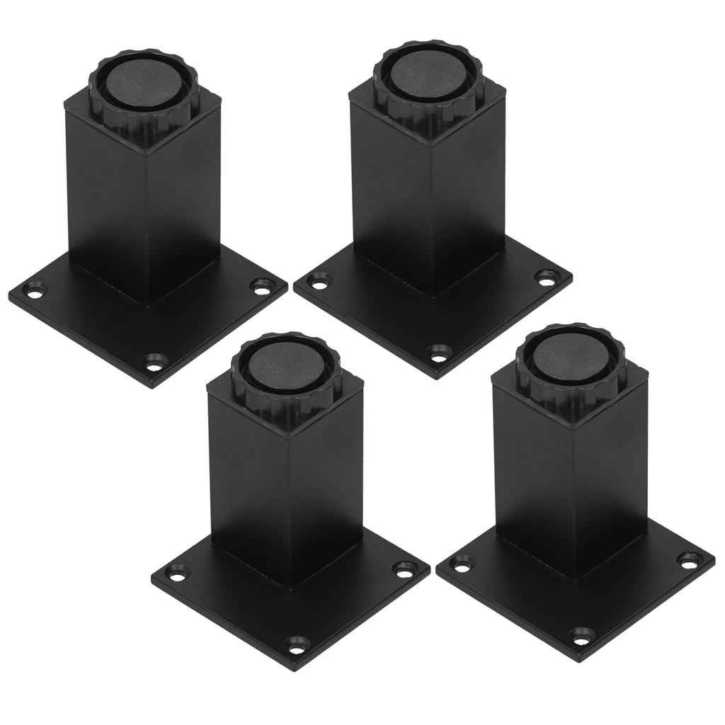 4Pcs/Set Furniture Leg Adjustable Height Aluminum Alloy Square Support for Sofa Cabinet80mm