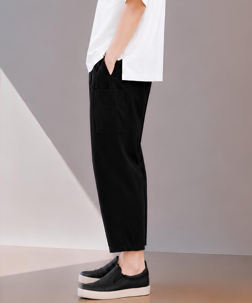 CUSTOMUS Men'S Nylon Spandex Cool Touch Length Baggy Balloon Pants Cxs26Mwpt604 Bla