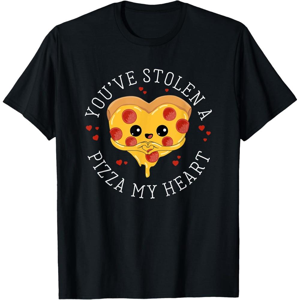 Stolen Pizza My Heart Funny Valentines Day T Shirt Food Gift M чёрный
