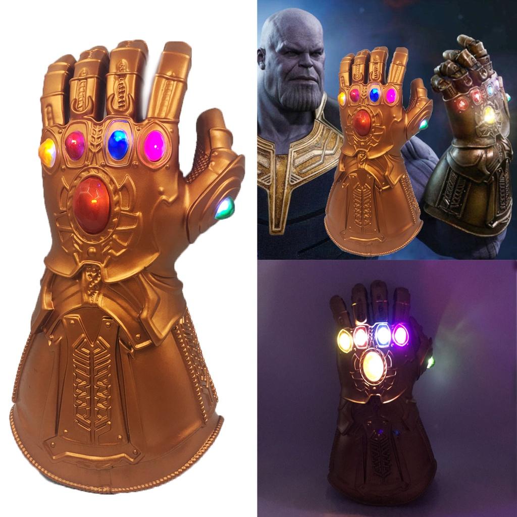 Guantelete del Infinito de Vengadores 3 Infinity War de Calidad Premium Luz LED Guantes de Thanos Accesorio de Cosplay Para Entusiastas