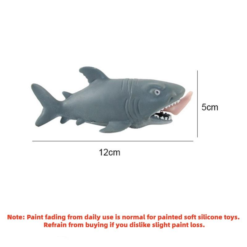 Squishy Squeeze Toys Man Eating Shark Scary Animals Funny Novelty Prank Humorous Stress Relief Relax Party Adults Creative Gifts