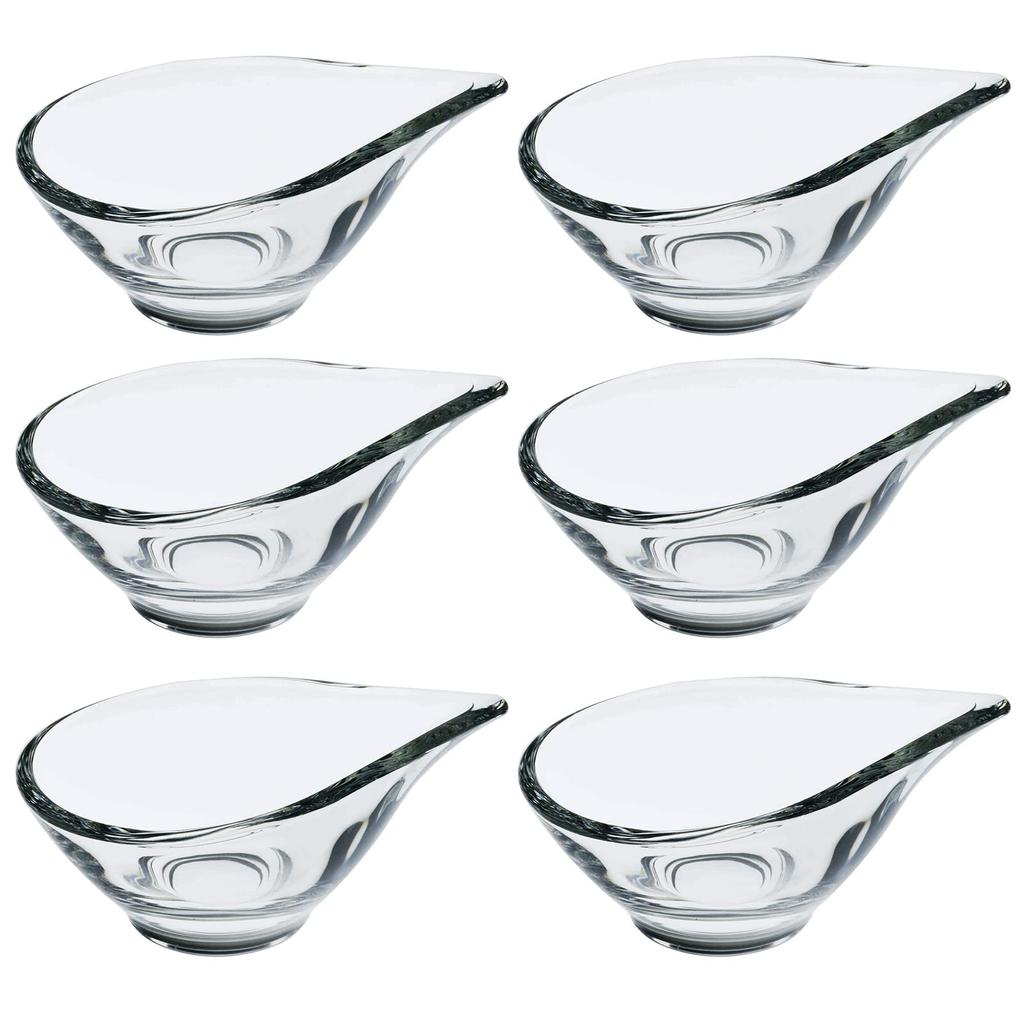Toyo Sasaki Glass Flower Ornament Amuse-bouche Cups, Set of 6, Made In Japan, Dishwasher Safe, Glass Bowls, Dishes, Small Plates, P-20303