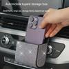 1pc Bling Car Air Vent Storage Bag, Faux Leather Rhinestone Organizer, Vehicle Cup Holder Accessory, Universal Fit, Sparkling Auto Interior Decor