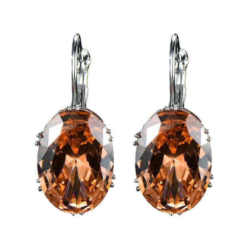 Lady s Oval Leverback Earrings Beauty Fashion Decor шампанского