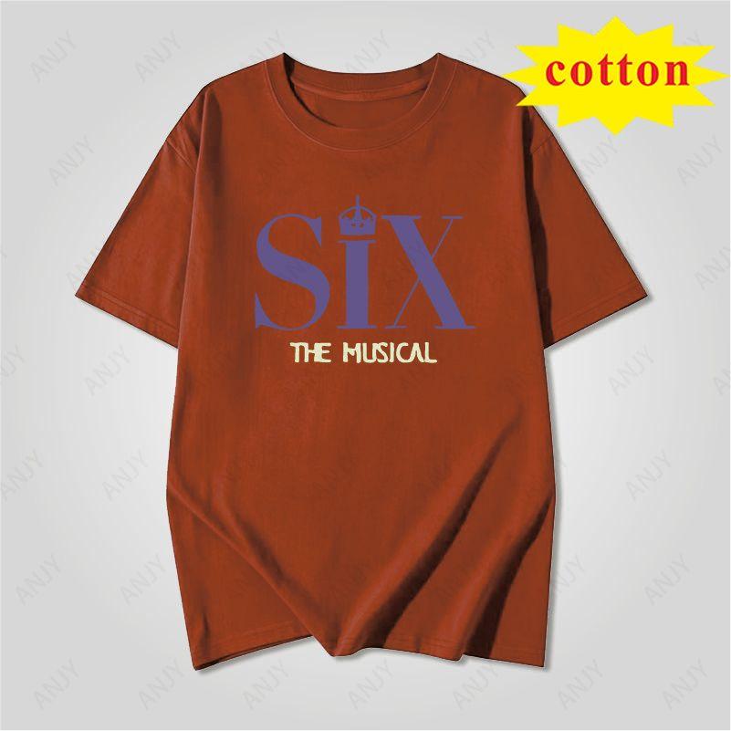 Musical Six Minimalist Printed Tshirt For Both Unisex And Unisex Round Neck Pure Cotton Short Sleeved Top