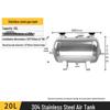 Nuoshuer 20L Horizontal Stainless Steel Air Storage Tank CN Plug (adapter Included)