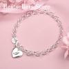 Luxury 925 sterling silver 8-inch 26 letter heart-shaped bracelet for women's fashionable wedding accessories