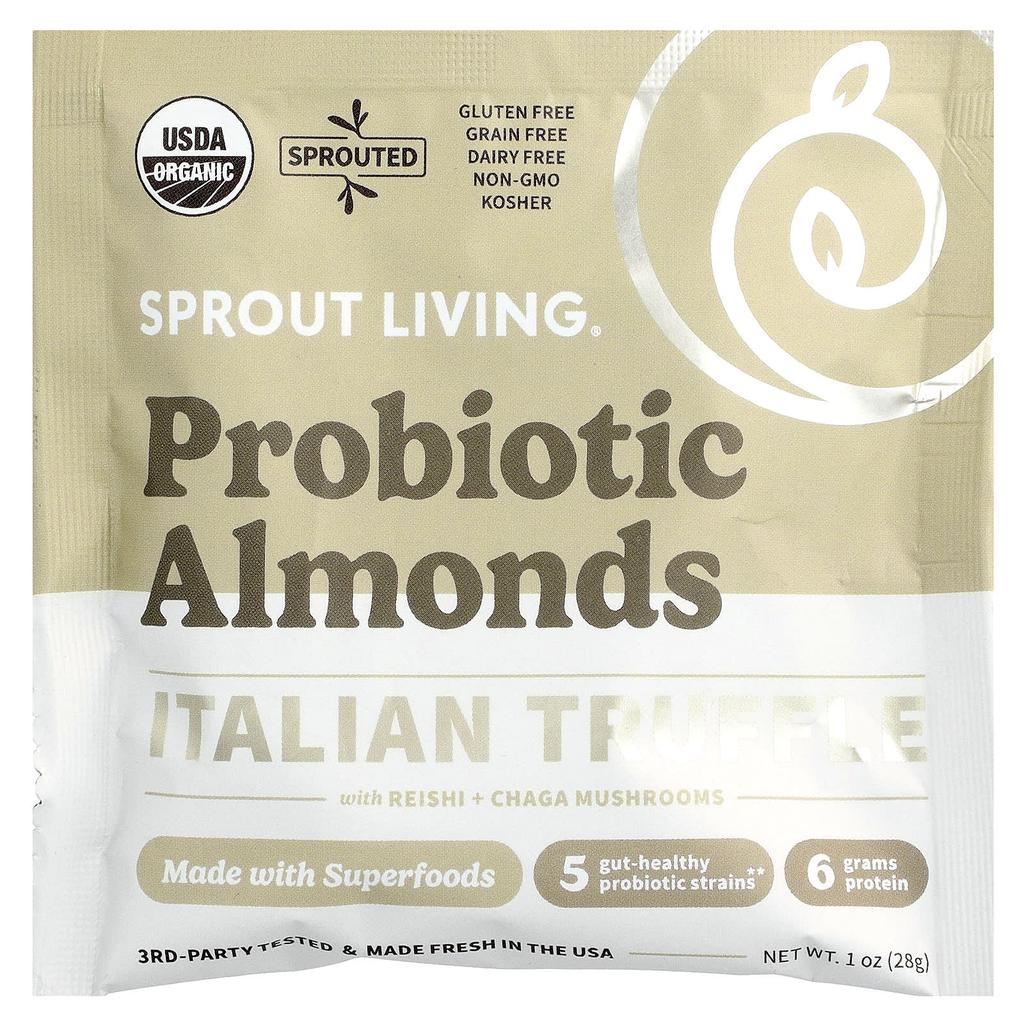 Probiotic Almonds, Italian Truffle, Reishi and Chaga Mushrooms, 10 Packets, 28G (1Oz)
