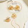 Set di Gioielli Floreali Geometrici alla Moda per Donna Orecchini a Pendente Floreali Texturizzati e Collana a Y Anello da Festa e Matrimonio Indossabile in Tutte le Stagioni