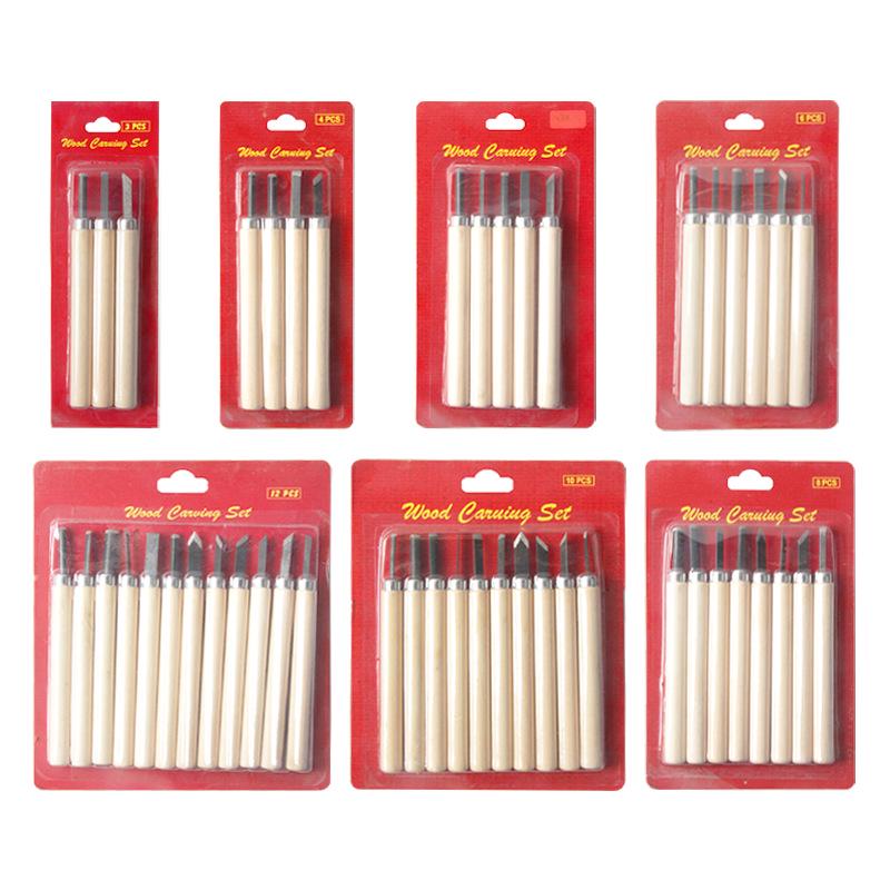 Kruso Multi-Spec Wood Carving Knife Set: 3/4/5/6/8/10/12 Pieces for Woodworking & Sculpture.