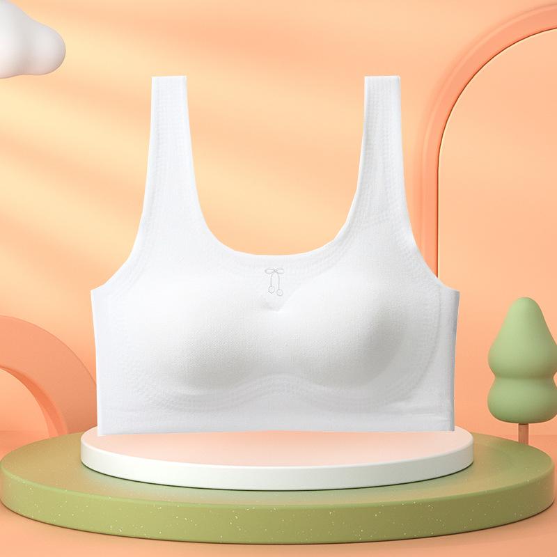 

Children s development period, primary school students seamless vest, junior high school students, adolescence, less bra summer M белый