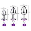 S/M/L Anal Plug Sexspielzeug Edelstahl Glattstahl Butt Plug mit Glöckchen runder Kristall Anhänger Schmuck