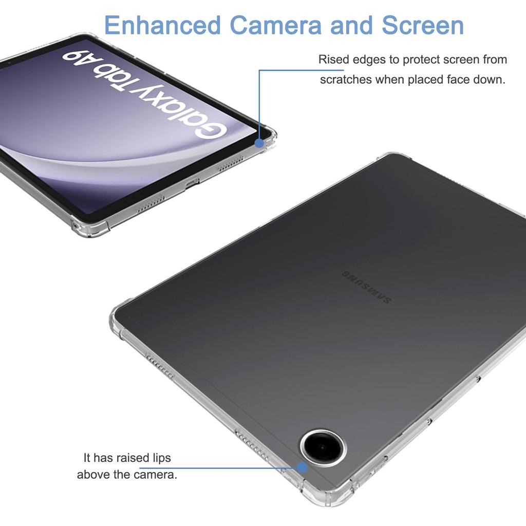Genomskinligt skal för Samsung Galaxy Tab A9 8,7 tums surfplatta 2023 års modell Krockkuddeskydd Flexibelt silikon TPU Stöttåligt skydd
