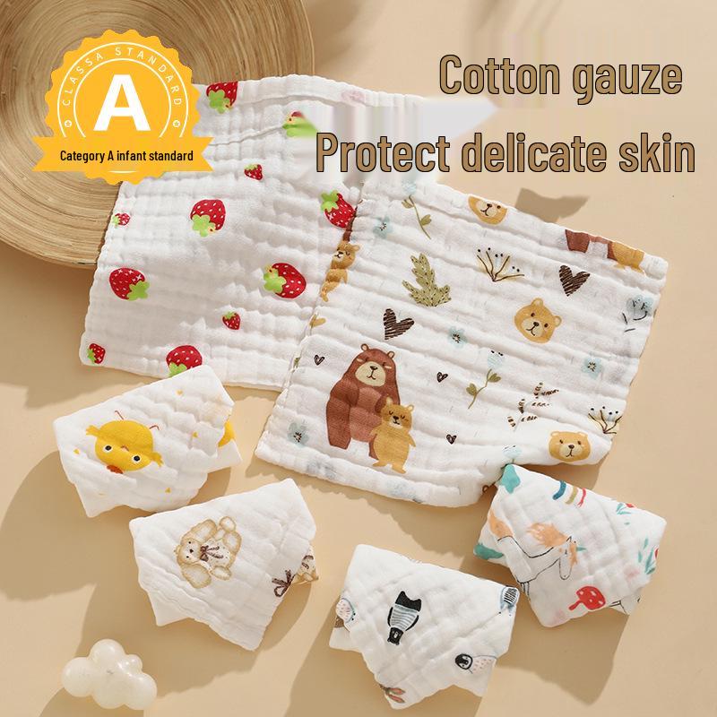 Cartoon Soft Absorbent 6-Layer Children's Gauze Bath Towel - Pure Cotton Baby Washcloth