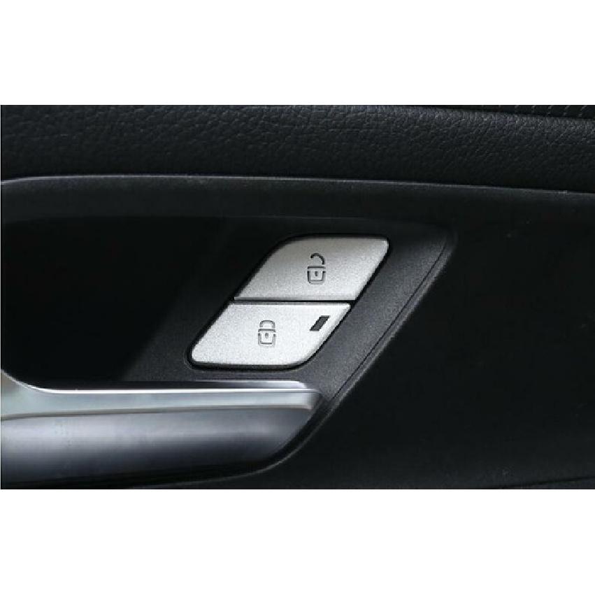 Silver Aluminum For Benz GLB W247 Car Inner Door lock button Sticker Trim 20-23
