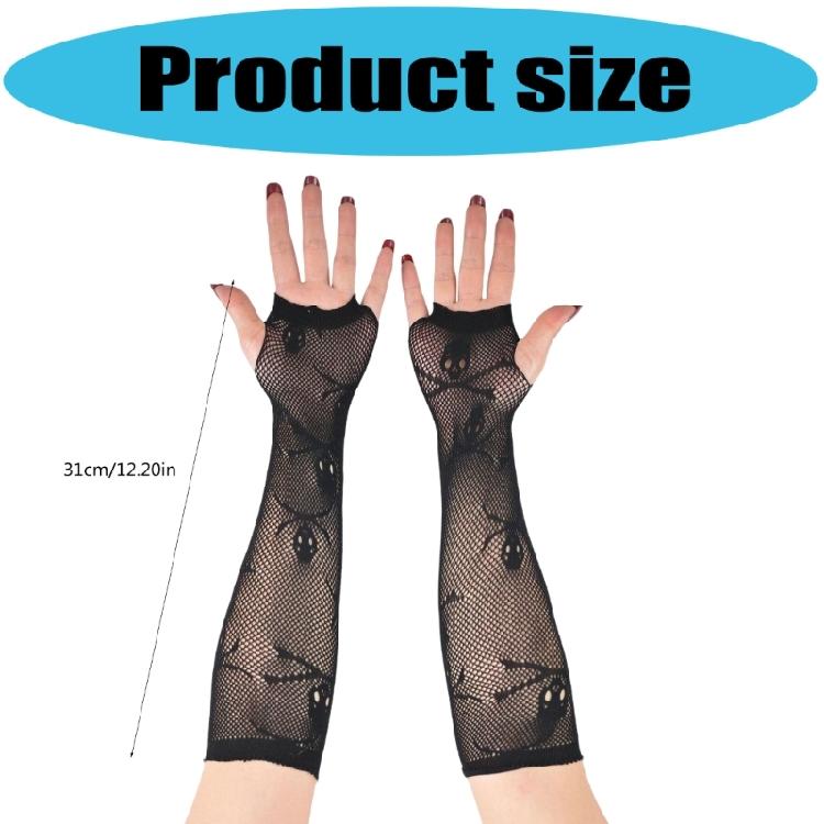 Women’s Long Arm Length Fishnet Fingerless Gloves Fish Net Arm Sleeves Halloween Cosplay Costume Accessories Gifts