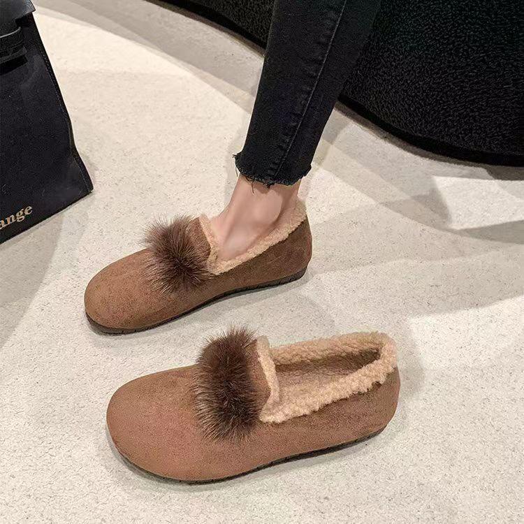 

Обувь Мао Мао хлопковая обувь Дуду 2025 зима новая замшевая подошва из говяжьей кожи мягкая подошва бархатная теплая нескользящая универсальная удобная женская 40 темно-коричневого