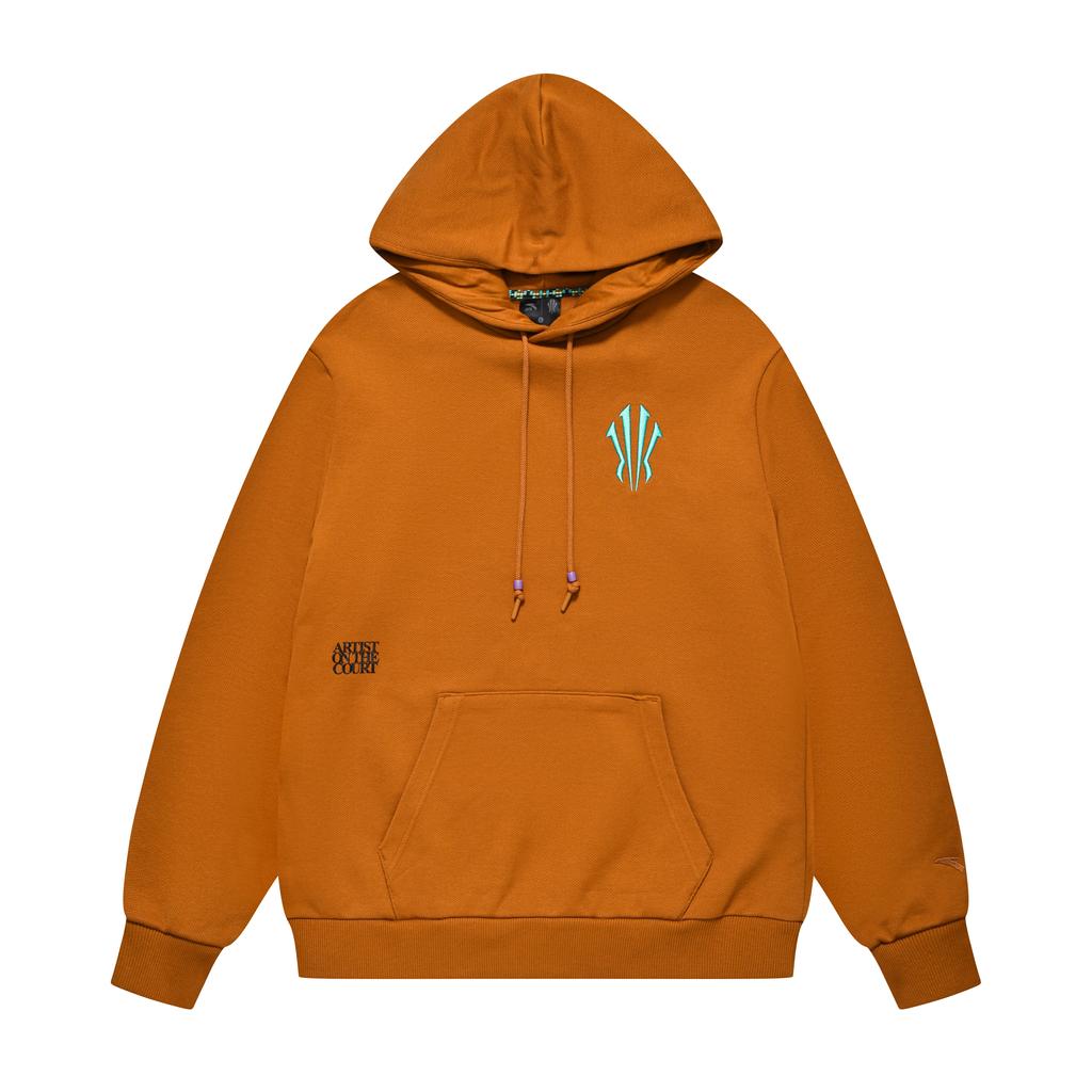 Anta Kyrie Series Lettered Hooded Long Sleeve Sweatshirt Unisex Sweatshirt Luxurious-Brown 172441719S-1